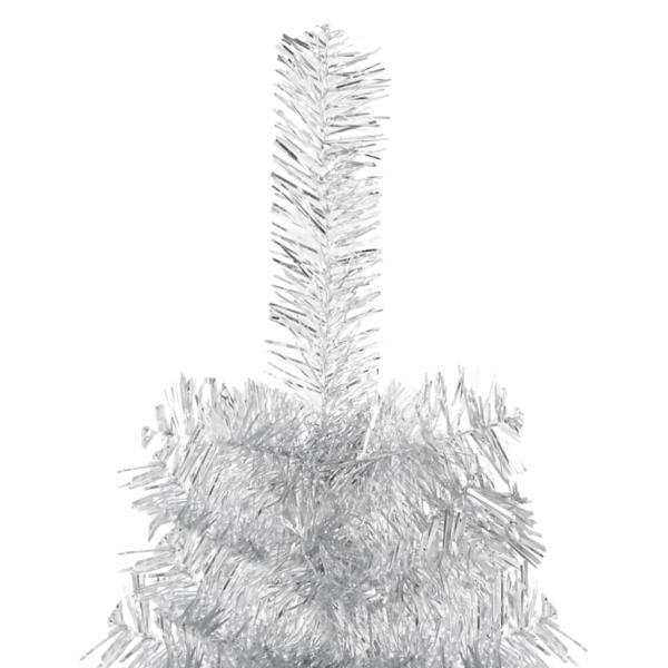 Künstlicher Halb-Weihnachtsbaum Ständer Schlank Silbern 150 cm