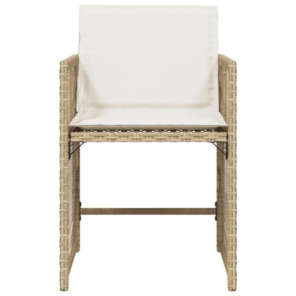 Gartenstühle mit Kissen 4 Stk. Beige Poly Rattan