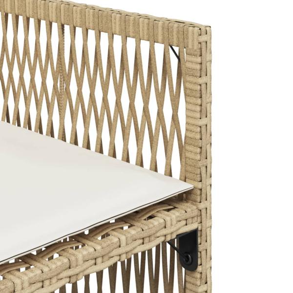 Gartenstühle mit Kissen 4 Stk. Beige Poly Rattan