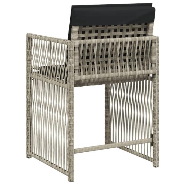 Gartenstühle mit Kissen 4 Stk. Hellgrau Poly Rattan