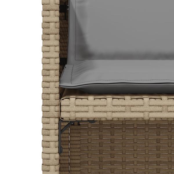 3-tlg. Bistro-Set mit Kissen Beigemischung Poly Rattan