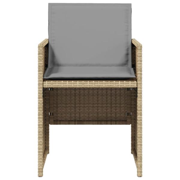 5-tlg. Garten-Essgruppe mit Kissen Beigemischung Poly Rattan