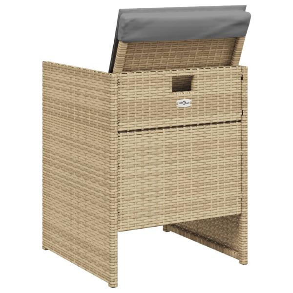 5-tlg. Garten-Essgruppe mit Kissen Beigemischung Poly Rattan