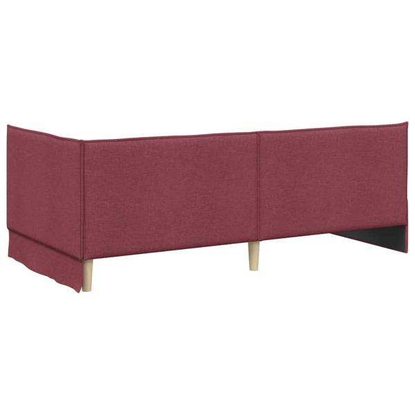 Eckbettgestell mit Kopfteil Weinrot 80 x 200 cm Stoff
