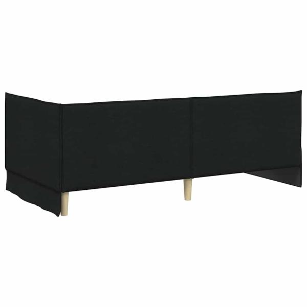 Eckbettgestell mit Kopfteil Schwarz 90 x 200 cm Stoff