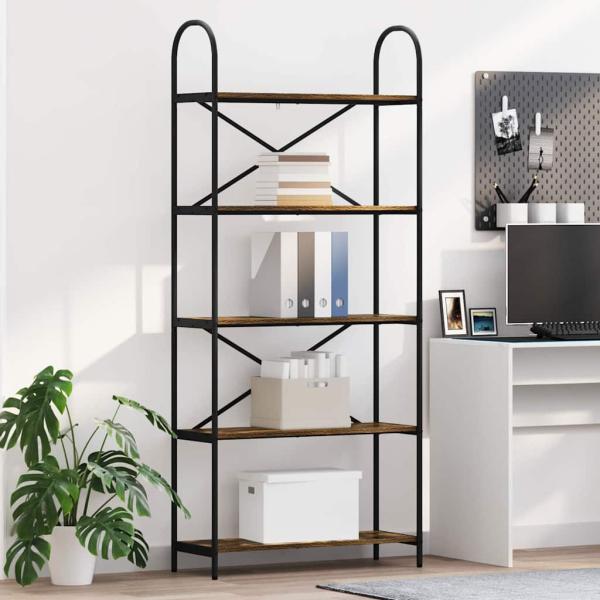 ARDEBO.de - Regal Räuchereiche 80 x 30 x 183 cm Holzwerkstoff