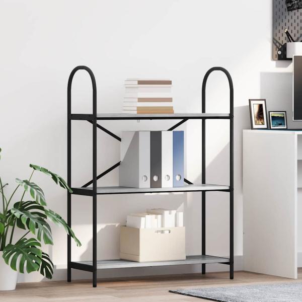 ARDEBO.de - Regal Grau Sonoma 80 x 30 x 109 cm Holzwerkstoff