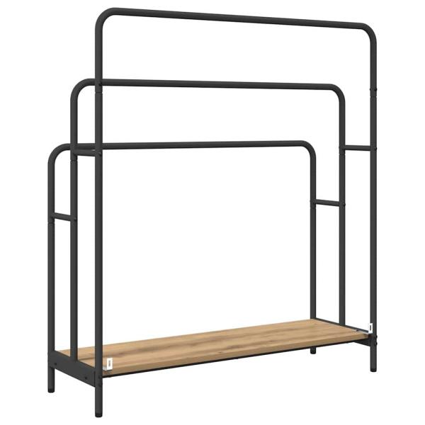 Kleiderständer mit Regal Eiche handwerklich 90 x 30 x 100,5 cm