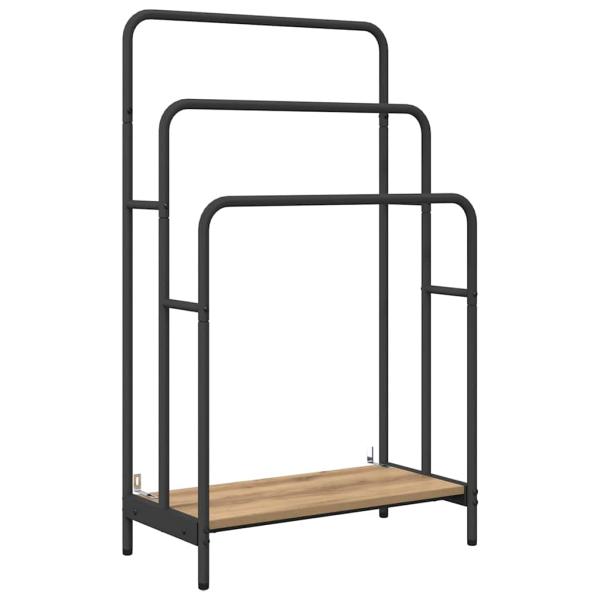 Kleiderständer mit Regal Eiche handwerklich 60 x 30 x 100.5 cm