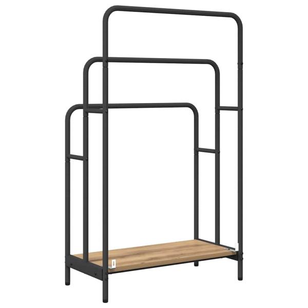 Kleiderständer mit Regal Eiche handwerklich 60 x 30 x 100.5 cm
