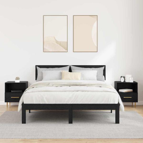 Nachttisch 2 pcs Schwarz 40 x 35 x 47,5 cm Holzwerkstoff