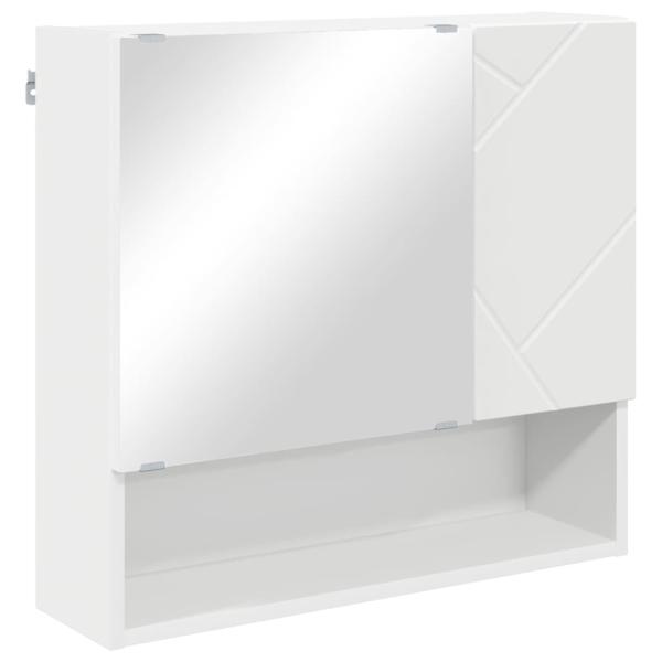 Spiegelschrank mit Regal Weiß 59 x 17 x 55 cm Holzwerkstoff