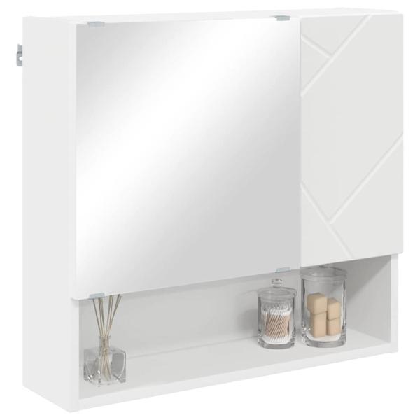 Spiegelschrank mit Regal Weiß 59 x 17 x 55 cm Holzwerkstoff