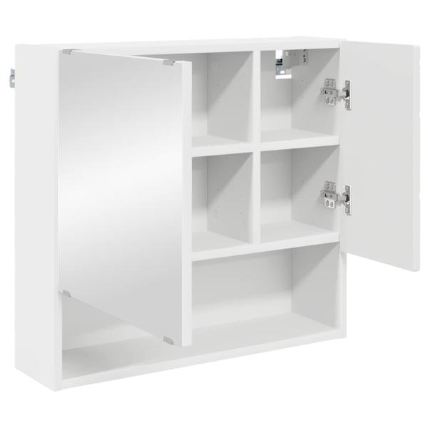 Spiegelschrank mit Regal Weiß 59 x 17 x 55 cm Holzwerkstoff