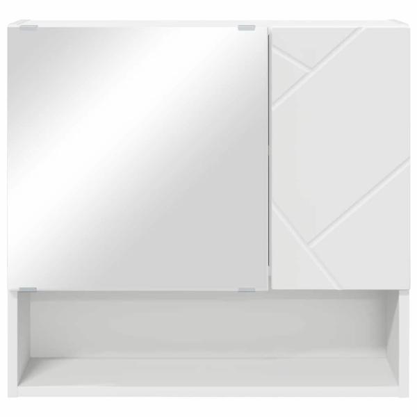 Spiegelschrank mit Regal Weiß 59 x 17 x 55 cm Holzwerkstoff