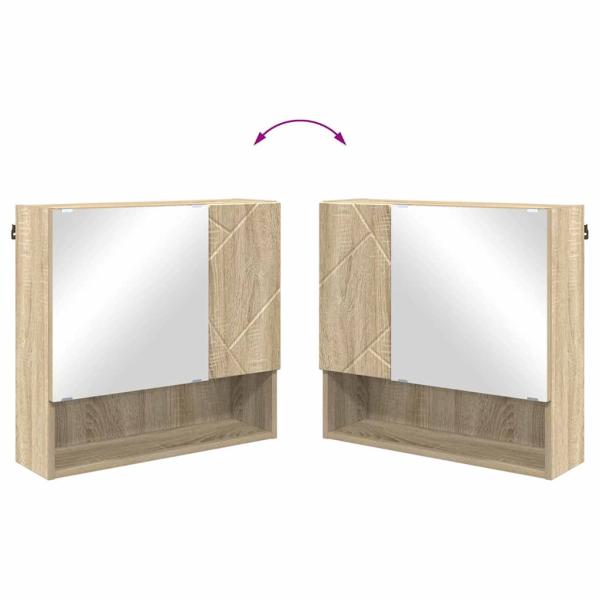 Spiegelschrank Sonoma Eiche 59 x 17 x 55 cm Holzwerkstoff