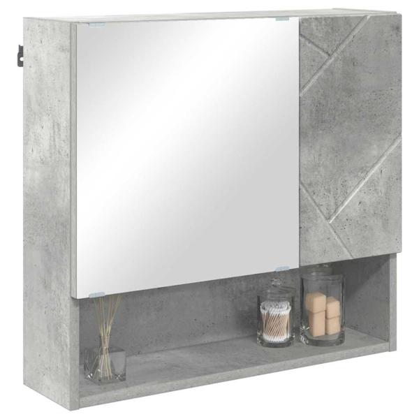 Spiegelschrank mit Tür Betongrau 59 x 17 x 55 cm Holzwerkstoff