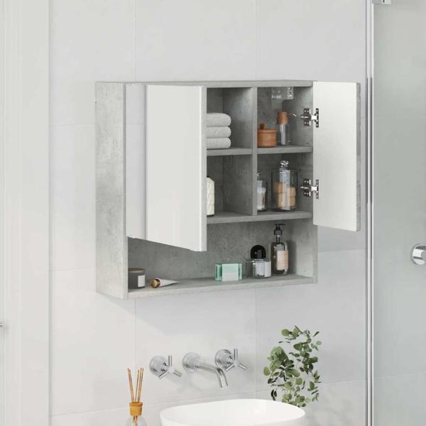 Spiegelschrank mit Tür Betongrau 59 x 17 x 55 cm Holzwerkstoff
