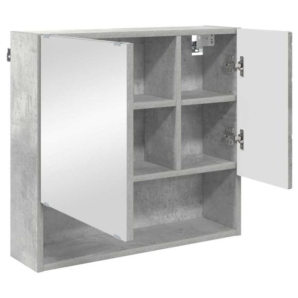 Spiegelschrank mit Tür Betongrau 59 x 17 x 55 cm Holzwerkstoff