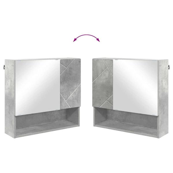 Spiegelschrank mit Tür Betongrau 59 x 17 x 55 cm Holzwerkstoff