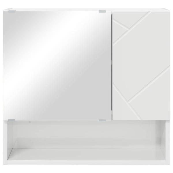 Spiegelschrank Hochglanz-Weiß 59 x 17 x 55 cm Holzwerkstoff