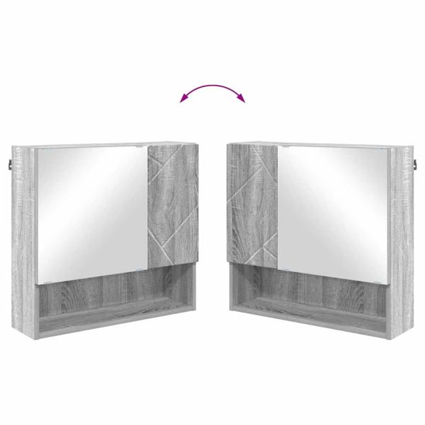 Spiegelschrank Grau Sonoma 59 x 17 x 55 cm Holzwerkstoff