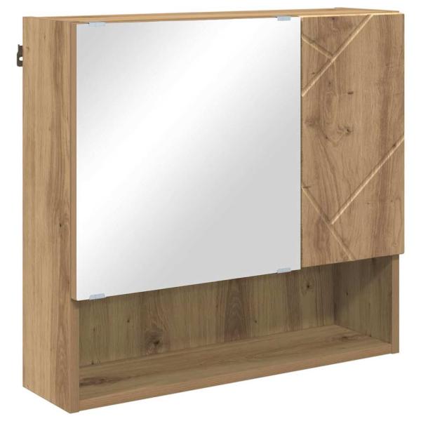 Spiegelschrank Eiche handwerklich 59 x 17 x 55 cm Holzwerkstoff