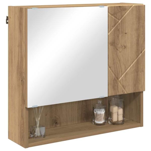 Spiegelschrank Eiche handwerklich 59 x 17 x 55 cm Holzwerkstoff