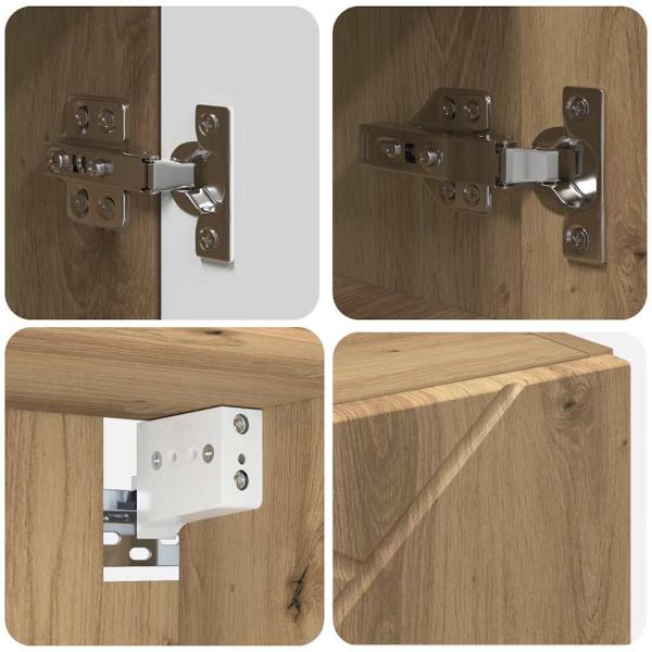 Spiegelschrank Eiche handwerklich 59 x 17 x 55 cm Holzwerkstoff
