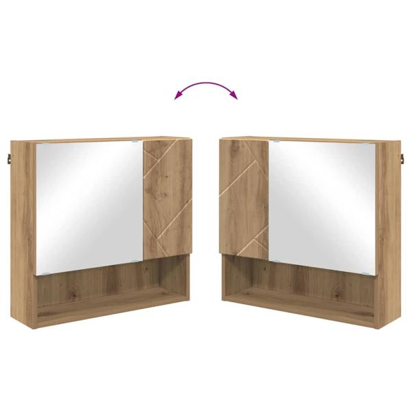 Spiegelschrank Eiche handwerklich 59 x 17 x 55 cm Holzwerkstoff