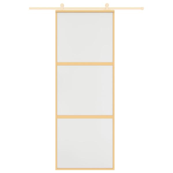Schiebetür Golden 76x205 cm Matt ESG-Glas und Aluminium