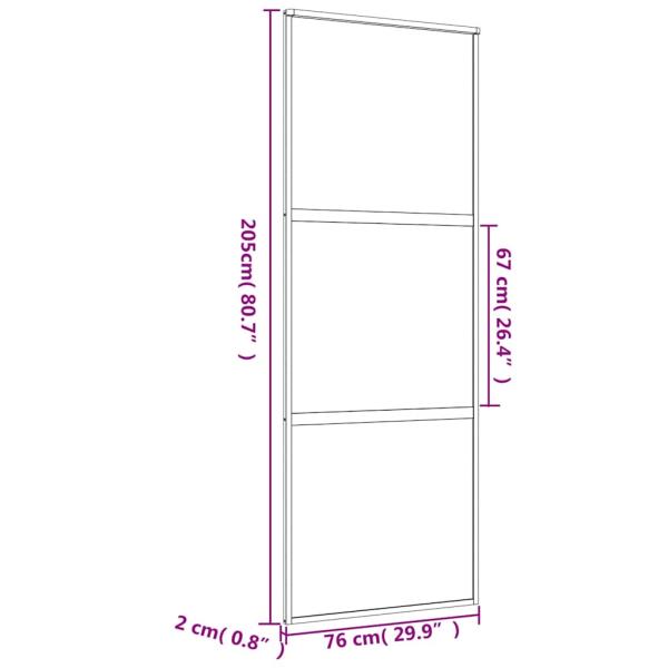 Schiebetür Golden 76x205 cm Matt ESG-Glas und Aluminium