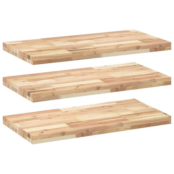 Schweberegale 3 Stk. 100x40x4 cm Massivholz Akazie Unbehandelt
