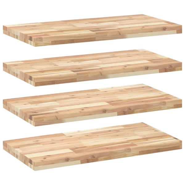 Schweberegale 4 Stk. 100x40x4 cm Massivholz Akazie Unbehandelt