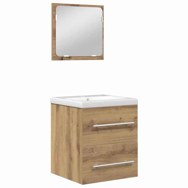 Badezimmermöbel Set 2 pcs Schwarze Eiche 41 x 38.5 x 48 cm