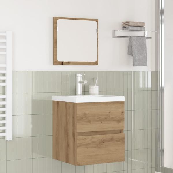 ARDEBO.de - Badezimmermöbel Set 3 pcs Schwarzer Eiche und Weiß Standard