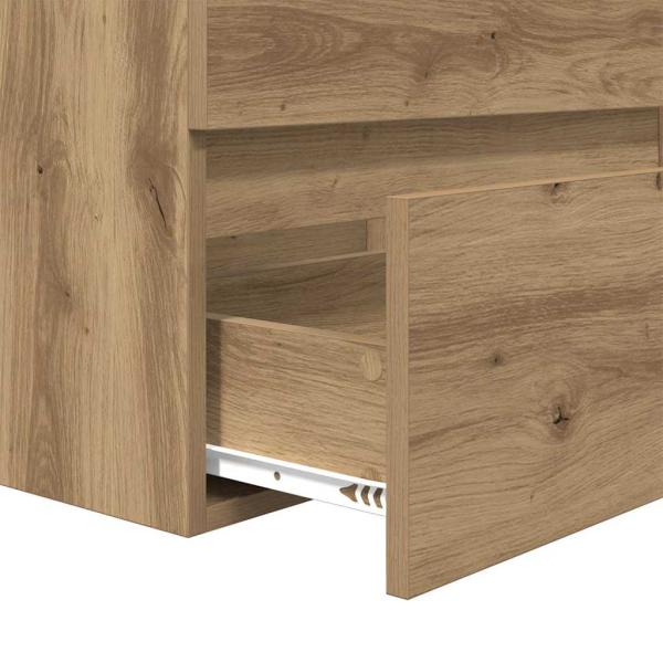 Badezimmermöbel Set 3 pcs Schwarzer Eiche und Weiß Standard