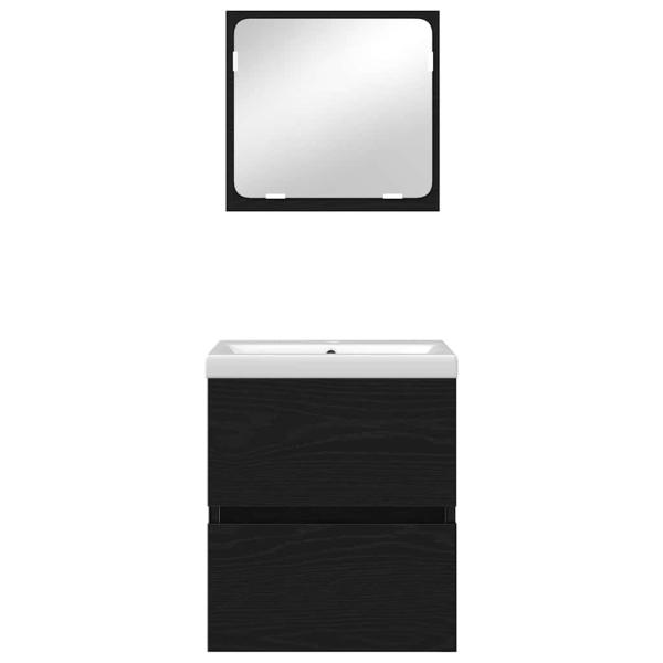 Badezimmermöbel Set 3 pcs Artisan Eiche und Weiß Mittel