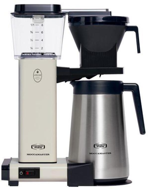 ARDEBO.de Moccamaster KBGT Filter-Kaffeemaschine, 1450 W, Wasserstandsanzeige, Automatische Abschaltung, offwhite