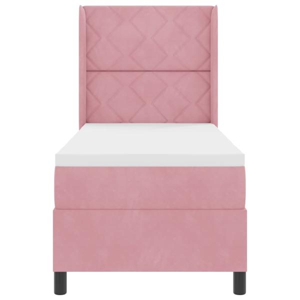 Boxspringbett mit Kopfteil Rosa 80 x 200 cm Samt