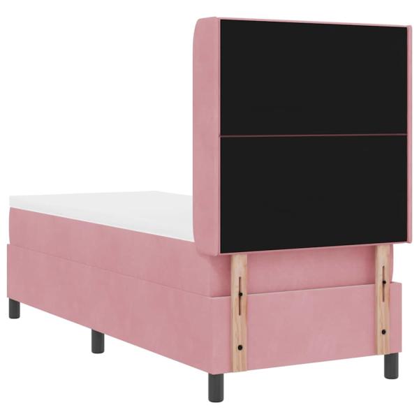 LED Boxspringbett mit Matratze Rosa 80 x 200 cm Samt