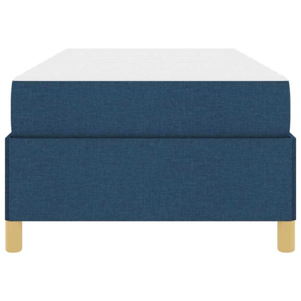 Boxspringbett Blau und Braun und Weiß 80 x 200 cm Stoff