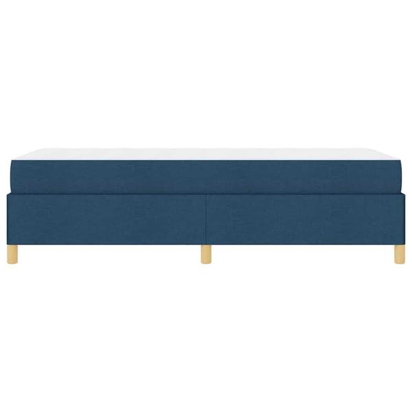 Boxspringbett Blau und Braun und Weiß 80 x 200 cm Stoff