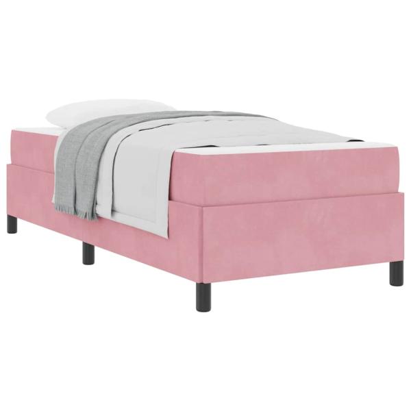 Bettgestell mit Matratze Rosa und Weiß 80 x 200 cm Samt