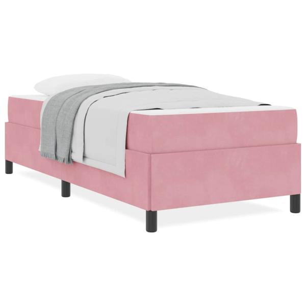 Bettgestell mit Matratze Rosa und Weiß 80 x 200 cm Samt