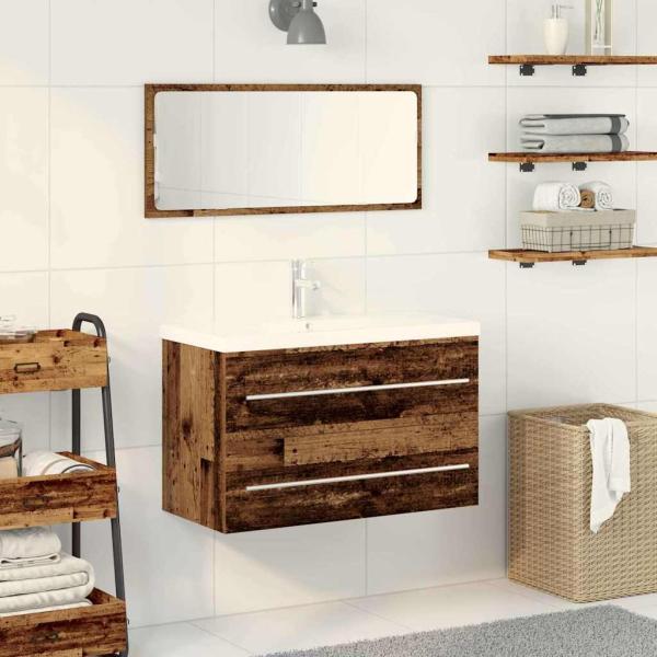ARDEBO.de - Badezimmer Waschbecken Schrank Altholz 80 x 38.5 x 48 cm