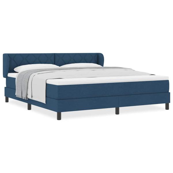 Boxspringbett mit Matratze mit Matratze Blau 180 x 200 cm Stoff