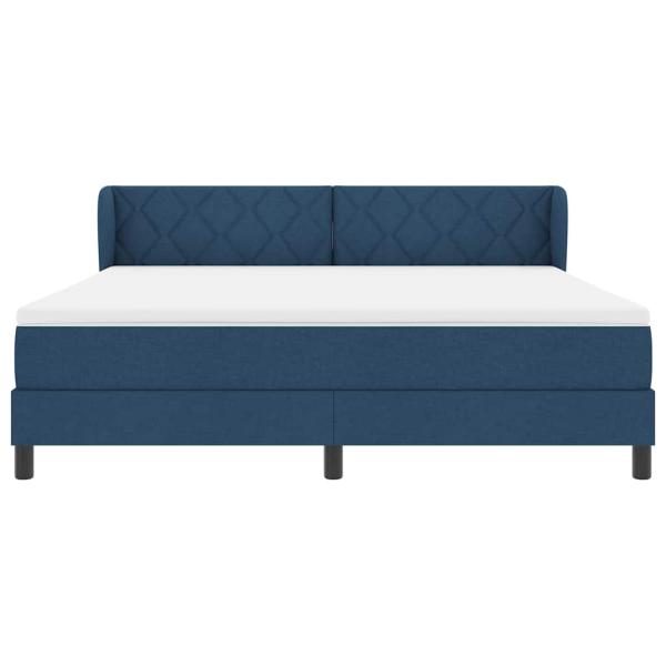 Boxspringbett mit Matratze mit Matratze Blau 180 x 200 cm Stoff