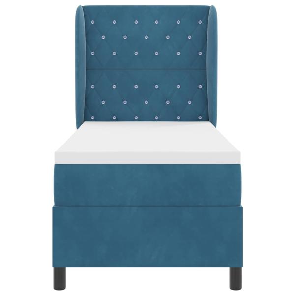 Boxspringbett mit Matratze Dunkelblau 80 x 200 cm Samt