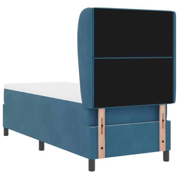Boxspringbett mit Matratze Dunkelblau 80 x 200 cm Samt